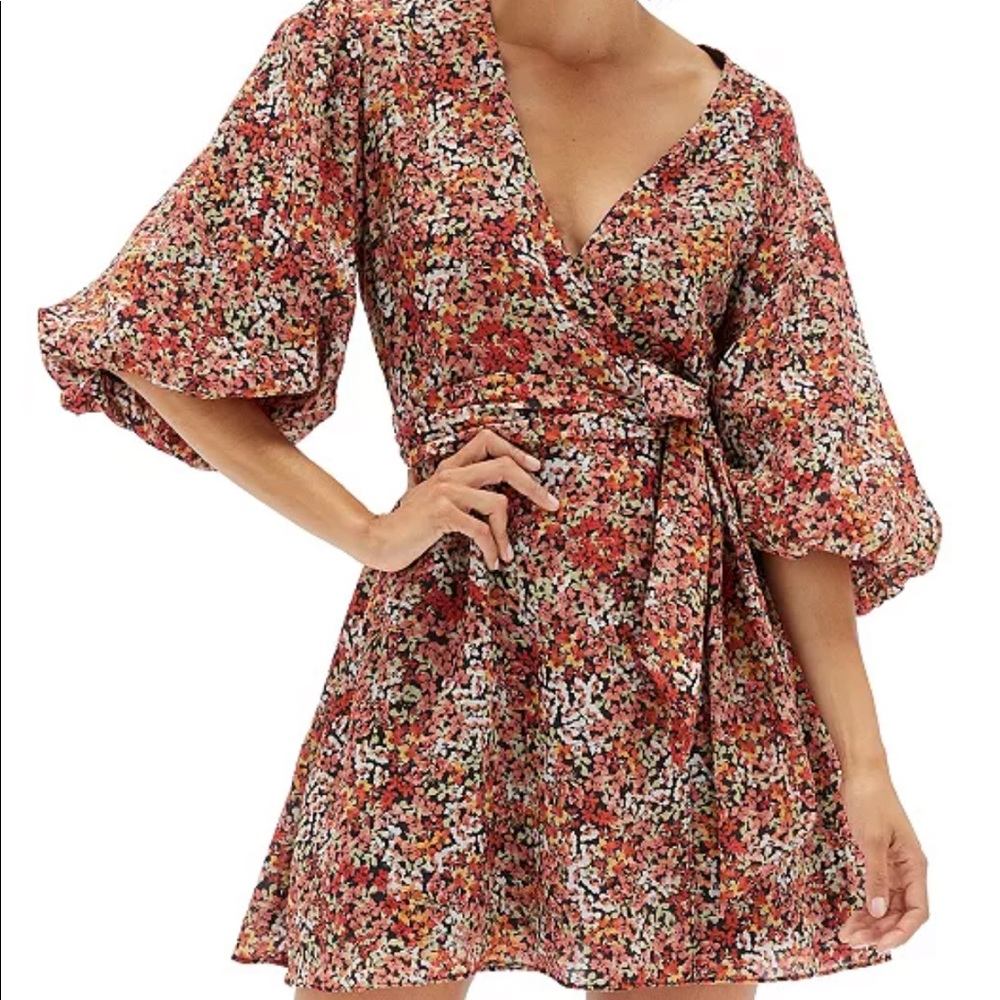 MinkPink Gabae Wrap floral Dress